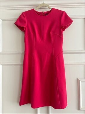 Vince Camuto Hot Pink Short-Sleeve Midi Dress